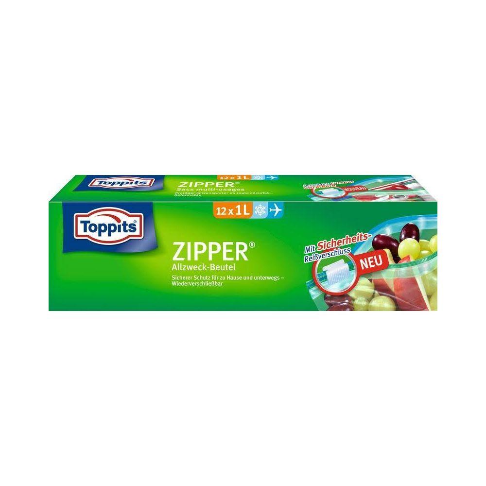 Toppits  Allzweckbeutel Zipper 12Stück 1Liter 20x15cm 