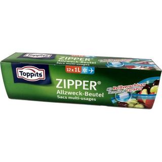 Toppits  Allzweckbeutel Zipper 12Stück 1Liter 20x15cm 