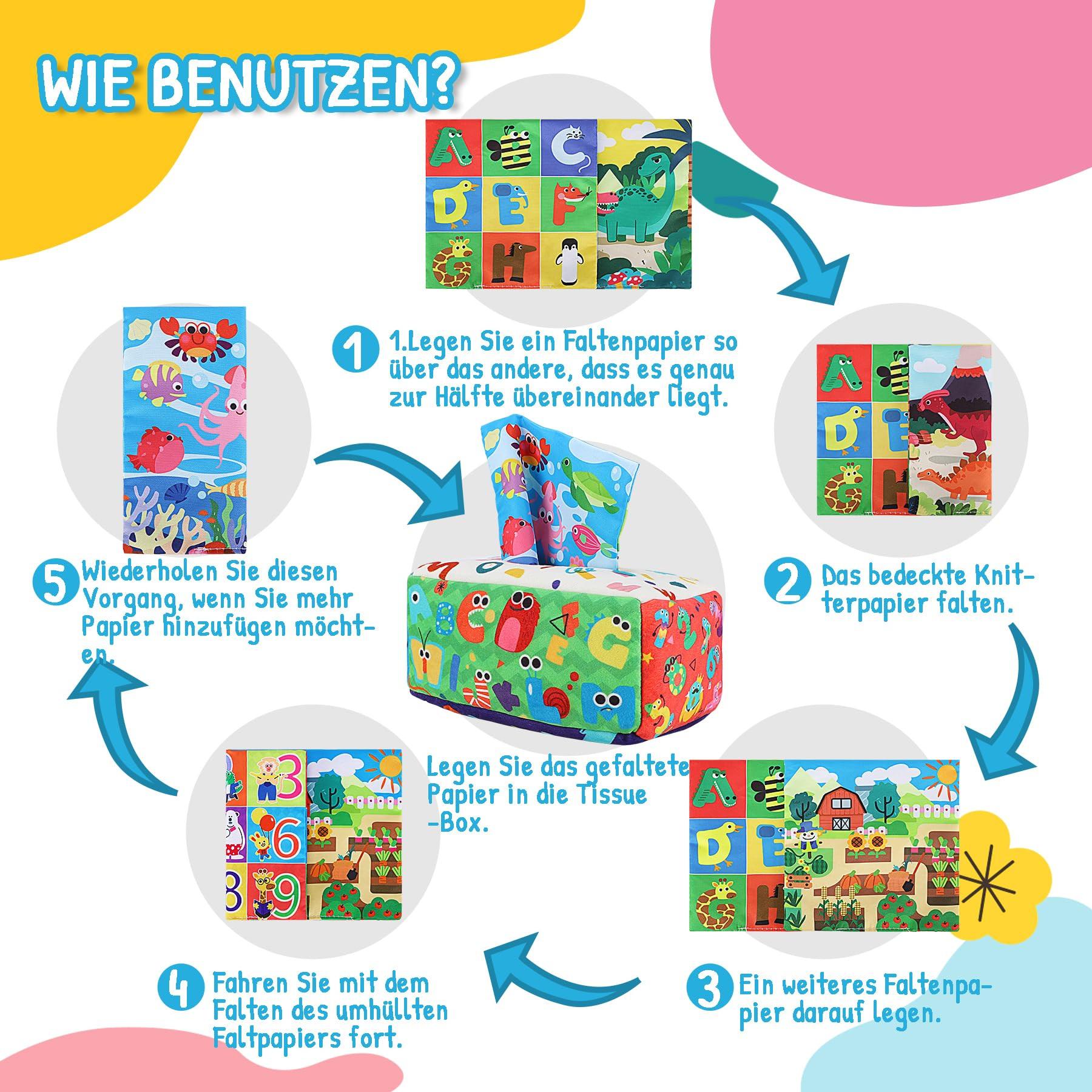 Activity-board  Tissue Box Spielzeug ,Kontrast Babyspielzeug 