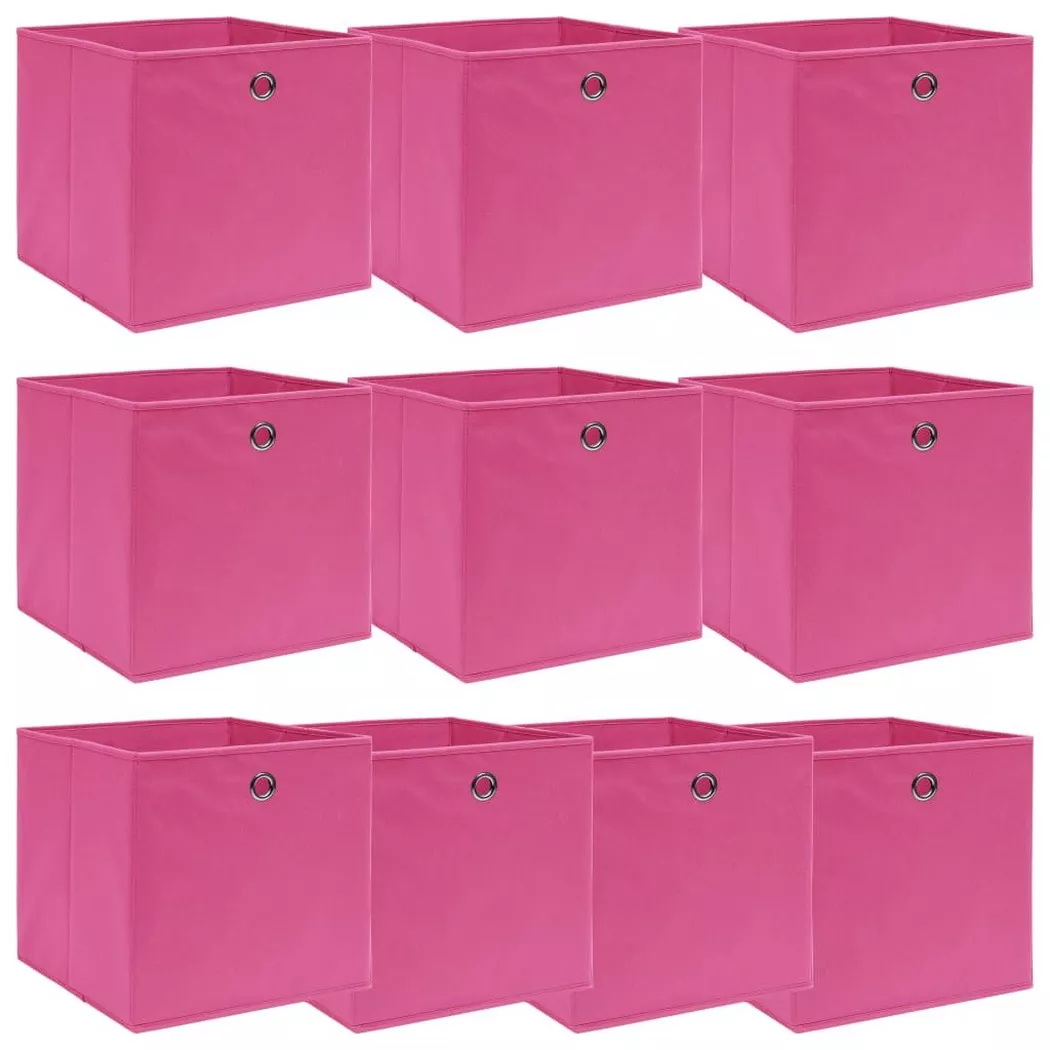 Boîtes de rangement 10 pcs Rose 32x32x32 cm Tissu Vidaxl