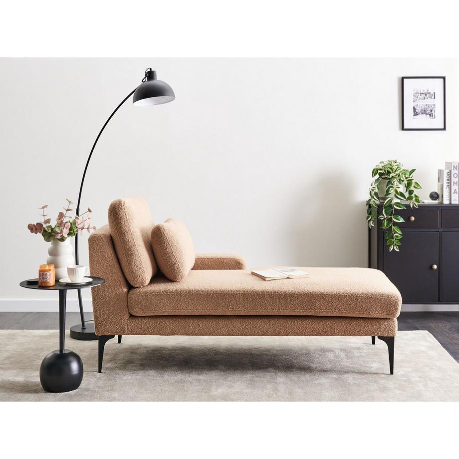Beliani Linksseitige Chaiselounge aus Bouclé Minimalistisch EWRON  