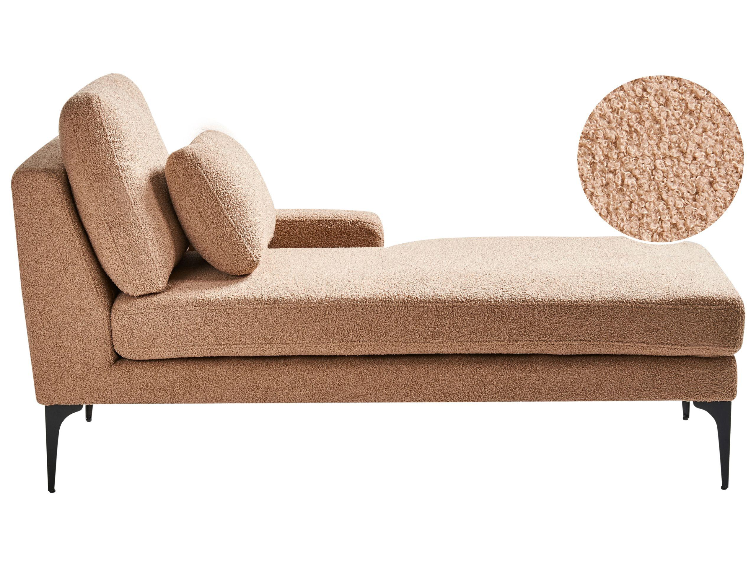 Beliani Chaise longue côté gauche en Bouclé Minimaliste EWRON  