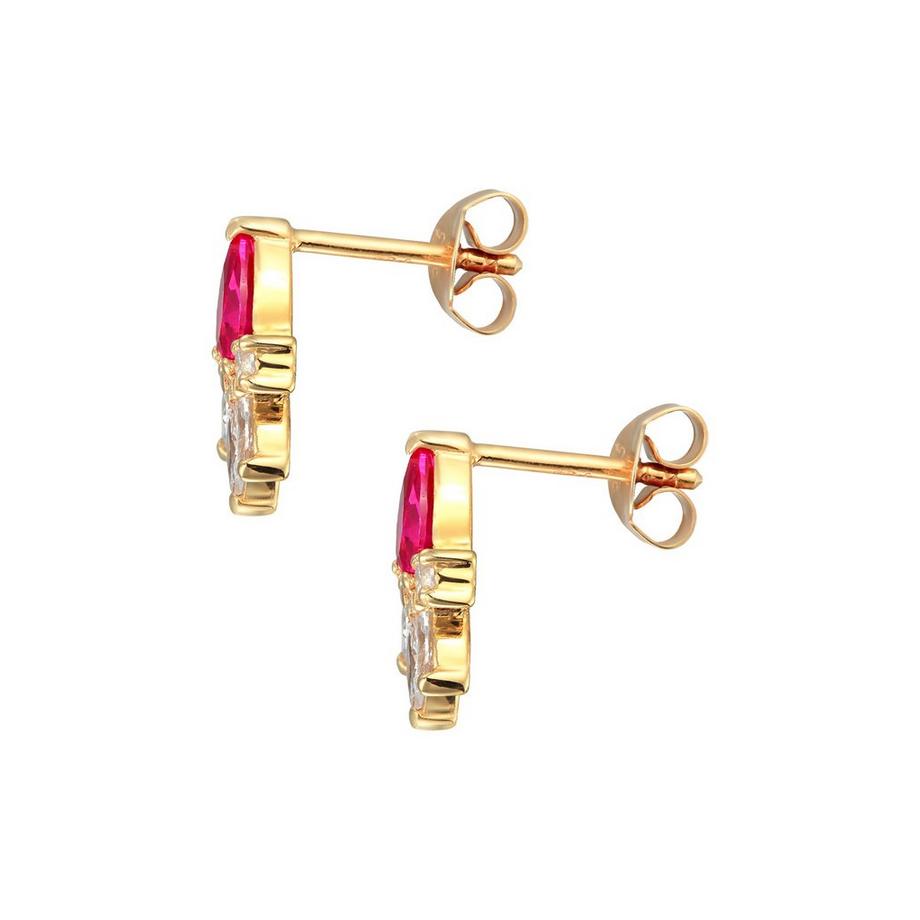 Elli  Ohrringe Elli Ohrringe Zirkonia Synthetischer Rubin 925 Silber Vergoldet 