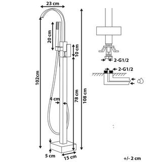 Beliani Badewannenhahn aus Messing Modern RIBBON  