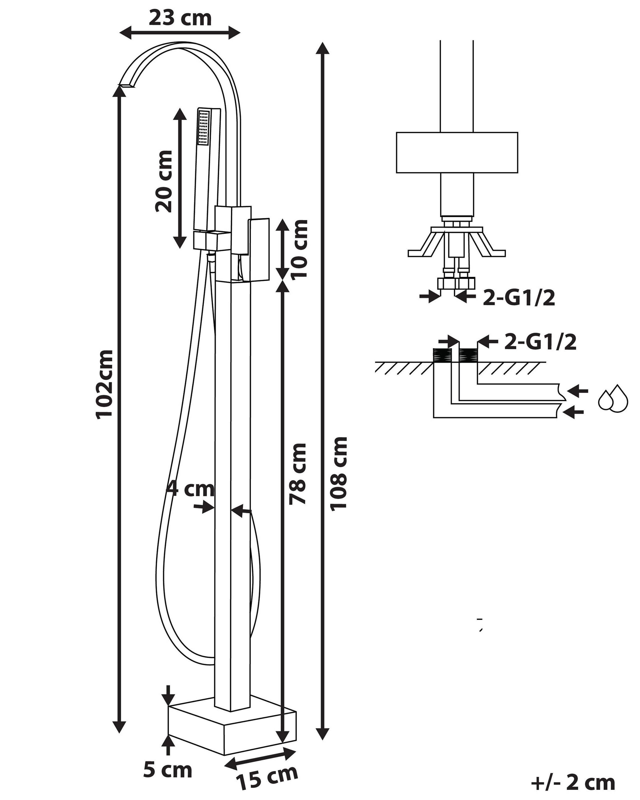 Beliani Robinet de baignoire autoportante en Laiton Moderne RIBBON  