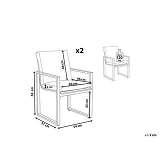 Beliani Set di 2 sedie da giardino con cuscini en Poliestere Moderno PANCOLE  