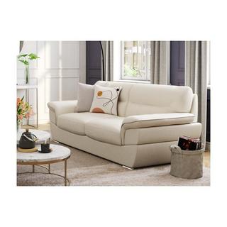 Vente-unique Couchgarnitur Leder 3+1 Elfenbein THIBAULT  