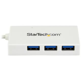 STARTECH.COM  4 Port USB-C Hub mit 1x USB-C- und 3x USB-A Anschlüssen (SuperSpeed 5 Gbit/s) - USB-Bus-Stromversorgung - Tragbarer Laptop USB 3.0 Adapter Hub - USB 3.2 Gen 1 (5Gbps) Typ C-Hub - Weiß 