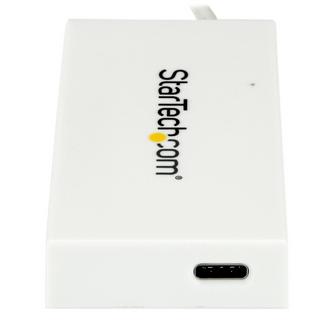 STARTECH.COM  4 Port USB-C Hub mit 1x USB-C- und 3x USB-A Anschlüssen (SuperSpeed 5 Gbit/s) - USB-Bus-Stromversorgung - Tragbarer Laptop USB 3.0 Adapter Hub - USB 3.2 Gen 1 (5Gbps) Typ C-Hub - Weiß 