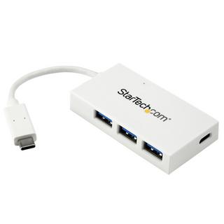 STARTECH.COM  4 Port USB-C Hub mit 1x USB-C- und 3x USB-A Anschlüssen (SuperSpeed 5 Gbit/s) - USB-Bus-Stromversorgung - Tragbarer Laptop USB 3.0 Adapter Hub - USB 3.2 Gen 1 (5Gbps) Typ C-Hub - Weiß 