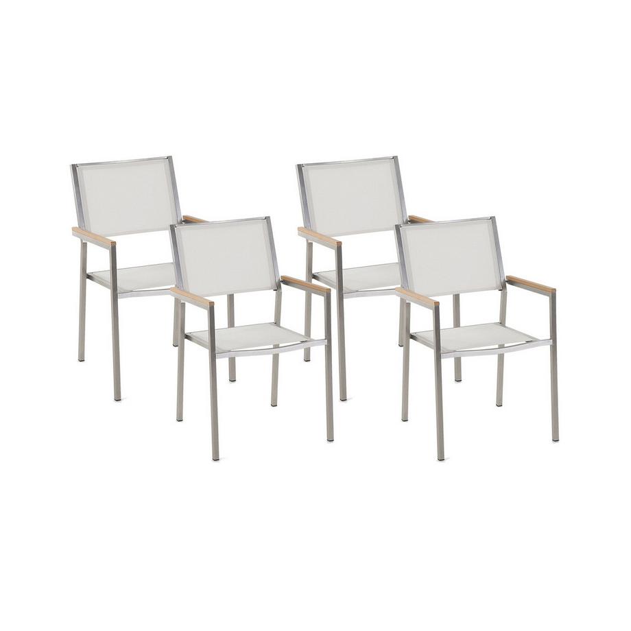 Gartenstuhl 4er Set aus Edelstahl Modern GROSSETO