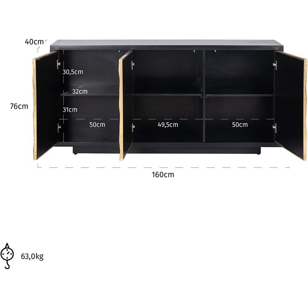 mutoni Buffet Esher noir 160  