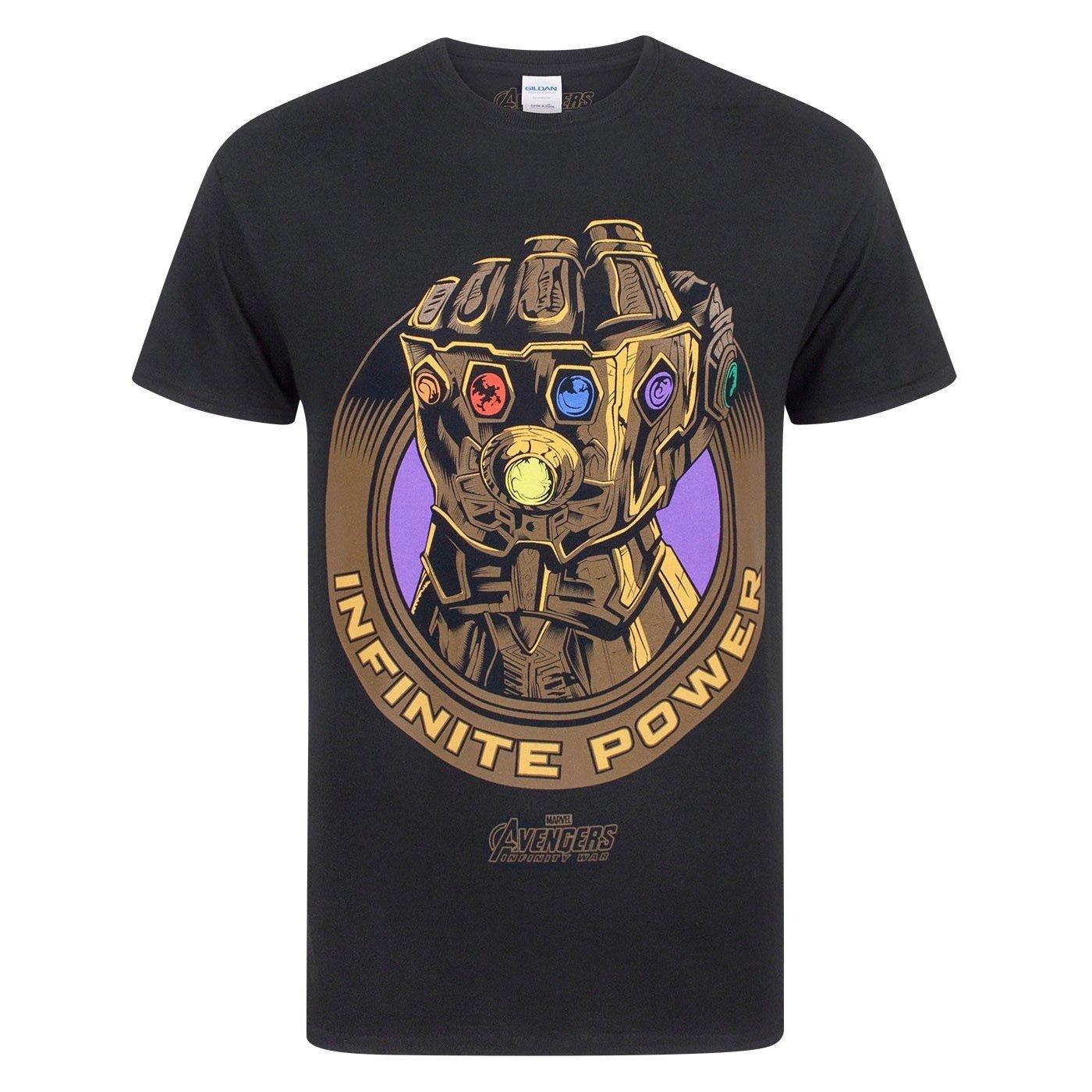 Image of Avengers Infinity War Tshirt Mit Thanos Infinity Handschuh Herren Schwarz S
