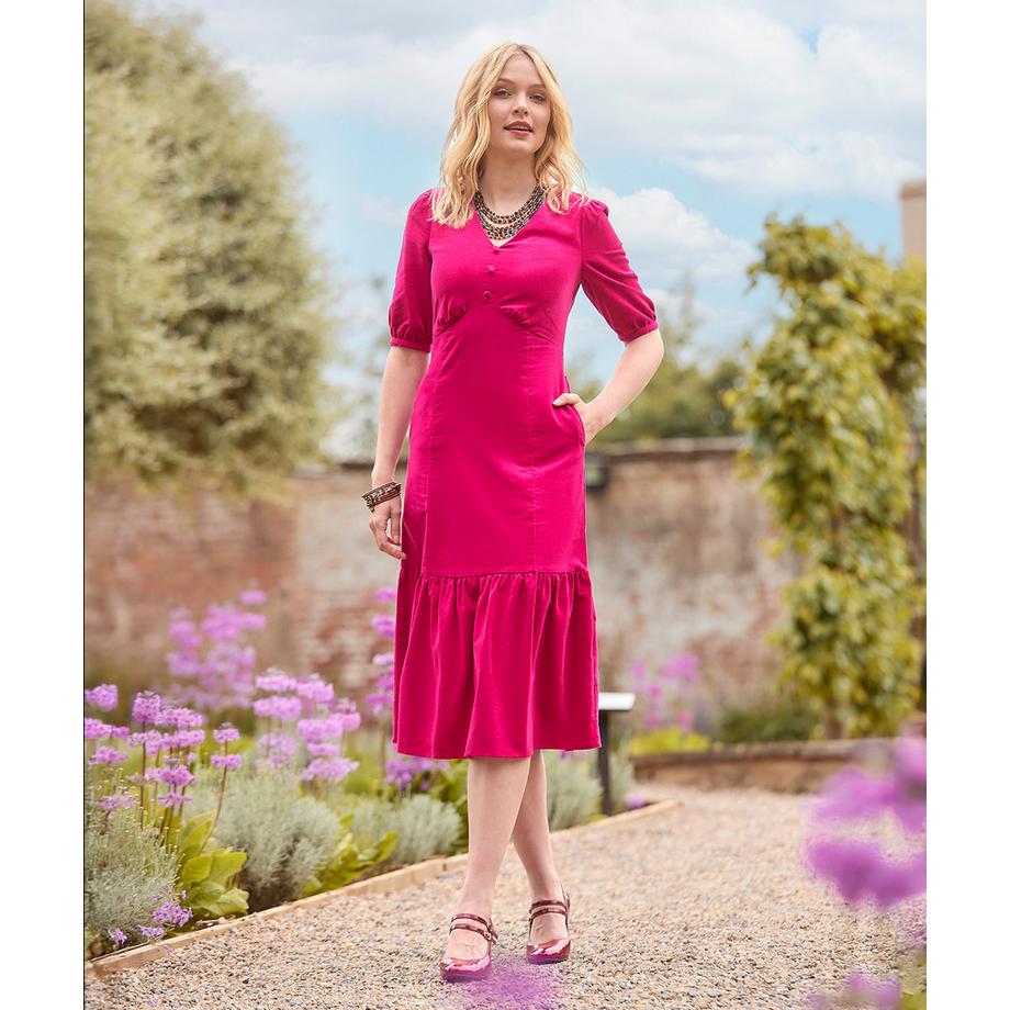 Joe Browns Vintage Kordelkleid mit Puffärmeln  