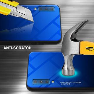 Cadorabo  Housse compatible avec Samsung Galaxy A7 2018 - Coque de protection bicolore en silicone TPU et dos en verre trempé 