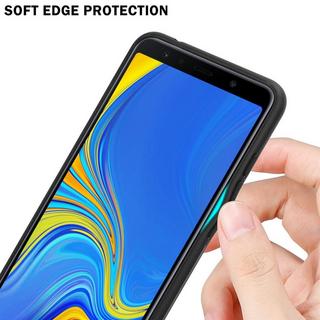 Cadorabo  Housse compatible avec Samsung Galaxy A7 2018 - Coque de protection bicolore en silicone TPU et dos en verre trempé 