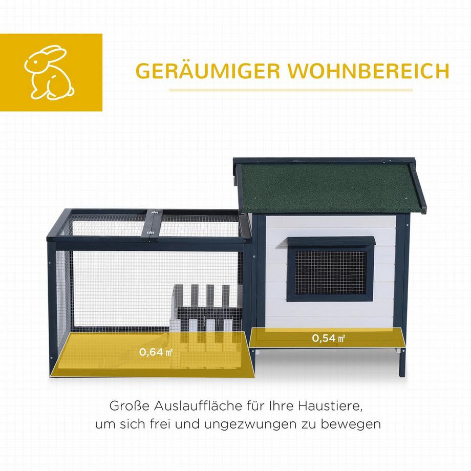 Northio Clapier À Lapin Cage Pour Petits Animaux 151 X 78 X 84,5 Cm Avec Rampe D'Enclos Extérieur Vert Blanc  