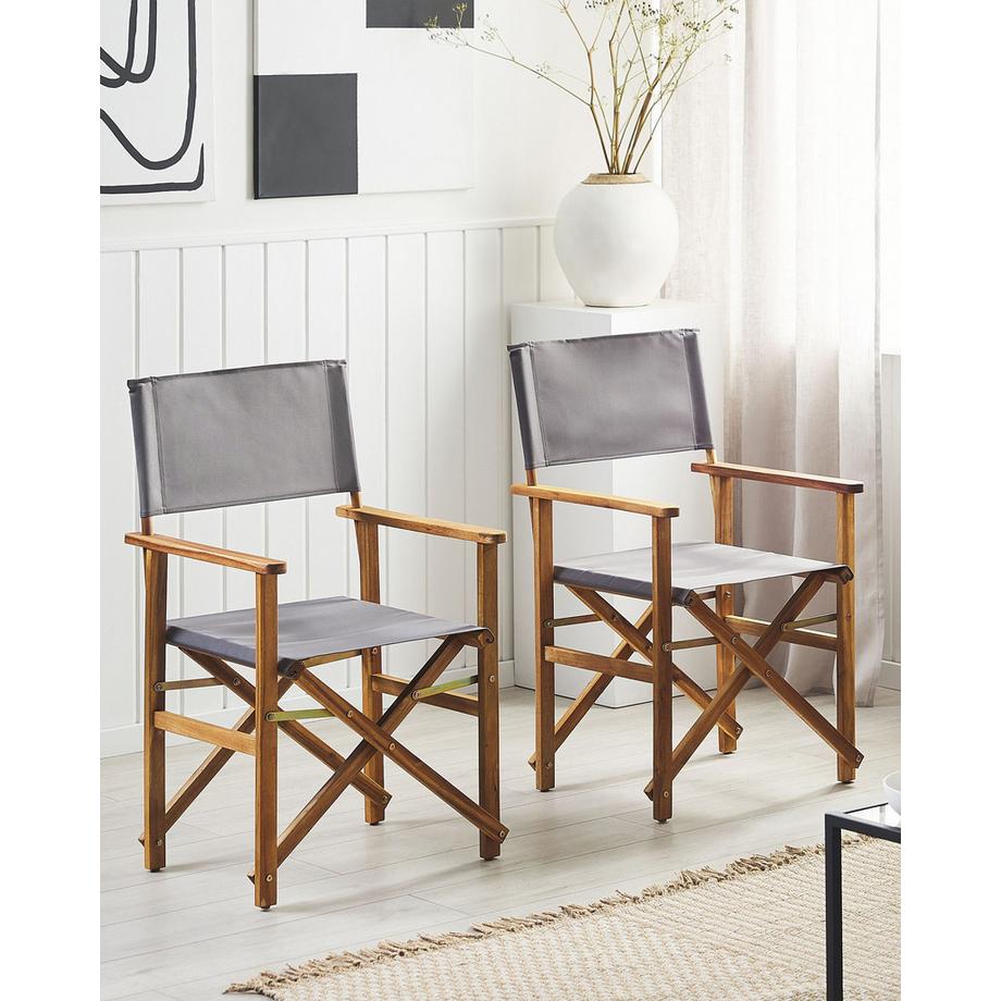 Beliani Lot de 2 chaises de jardin en Tissu Rétro CINE  