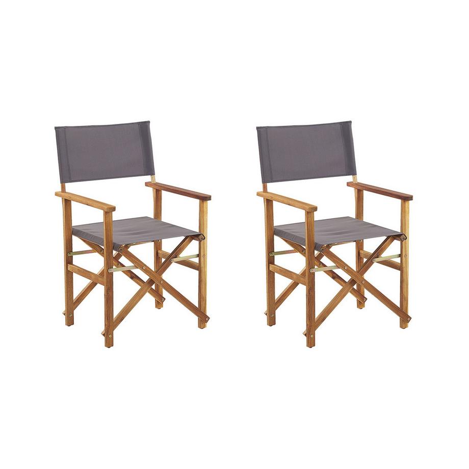 Beliani Lot de 2 chaises de jardin en Tissu Rétro CINE  