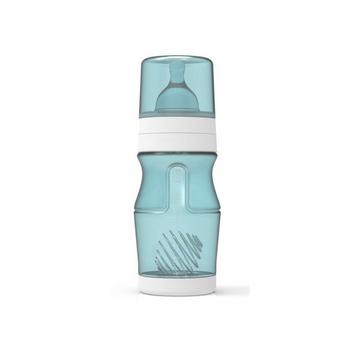 Babyflasche mit Filterring und Mischaufsatz