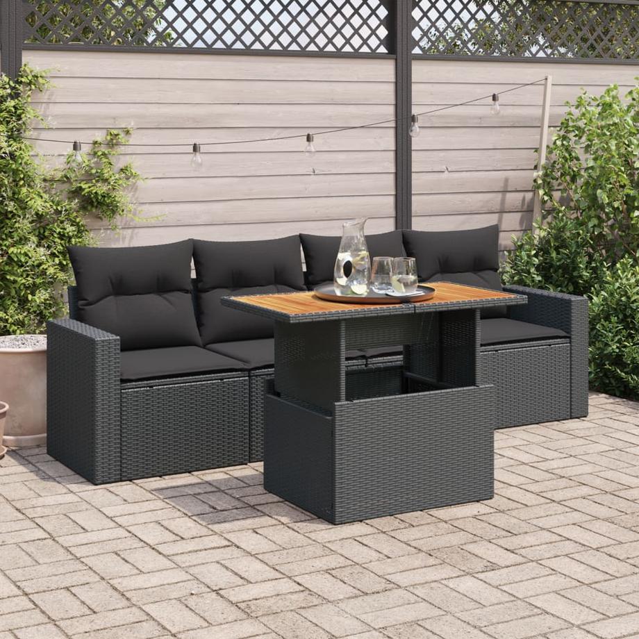 VidaXL Ensemble de canapés de jardin rotin synthétique  