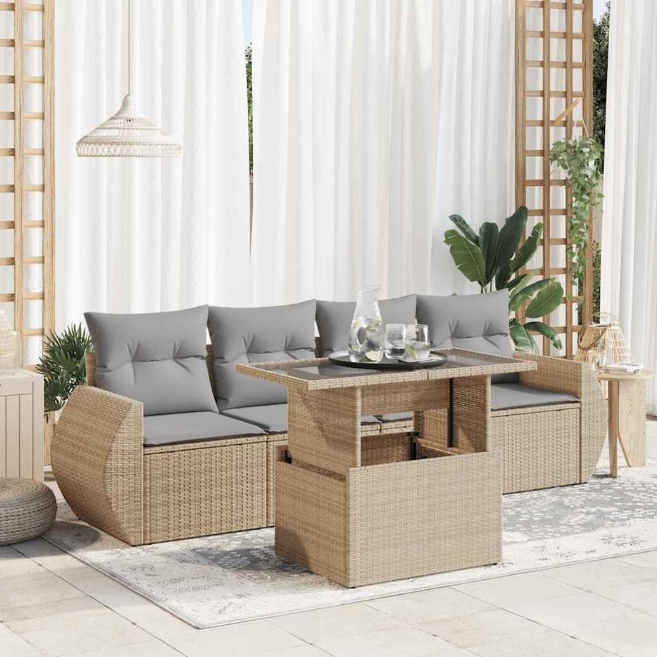 VidaXL Ensemble de canapés de jardin rotin synthétique  