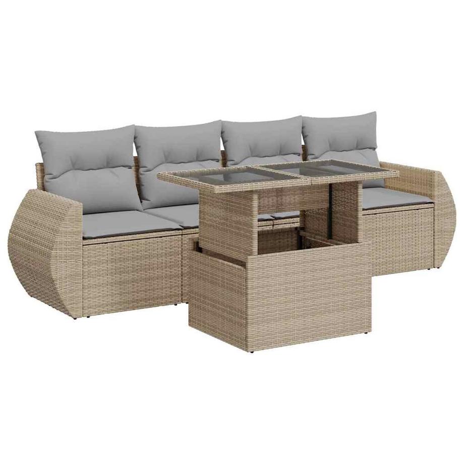 set di divani da giardino Polirattan