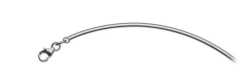 Image of Collier Omega Glied Weissgold 750 Double Face Matt/glanz 1,9mm, 45cm Unisex Silber 45cm