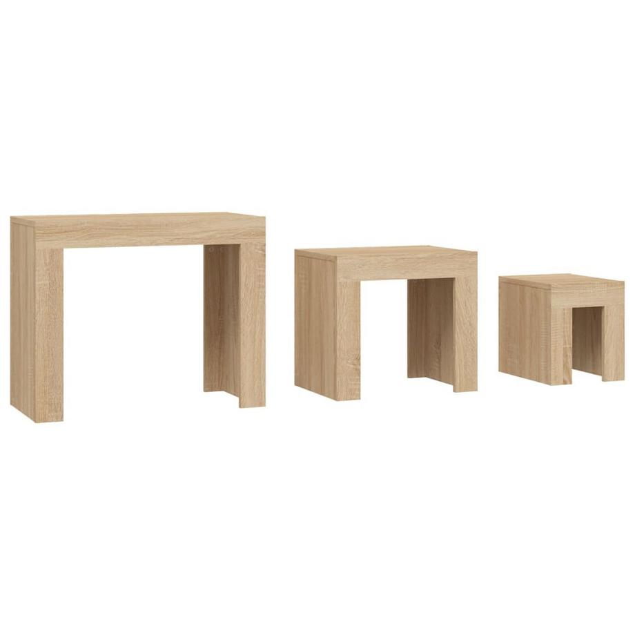 VidaXL Table basse gigogne bois d'ingénierie  