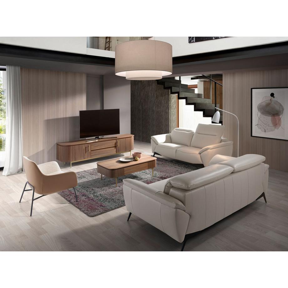 ANGEL CERDA Divano a 3 posti in pelle tortora  