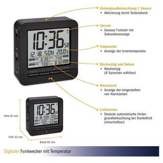 TFA Dostmann Funk-Wecker mit Temperatur  