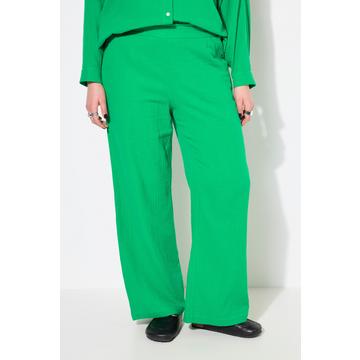 Pantalon en mousseline à jambes larges et taille élastique