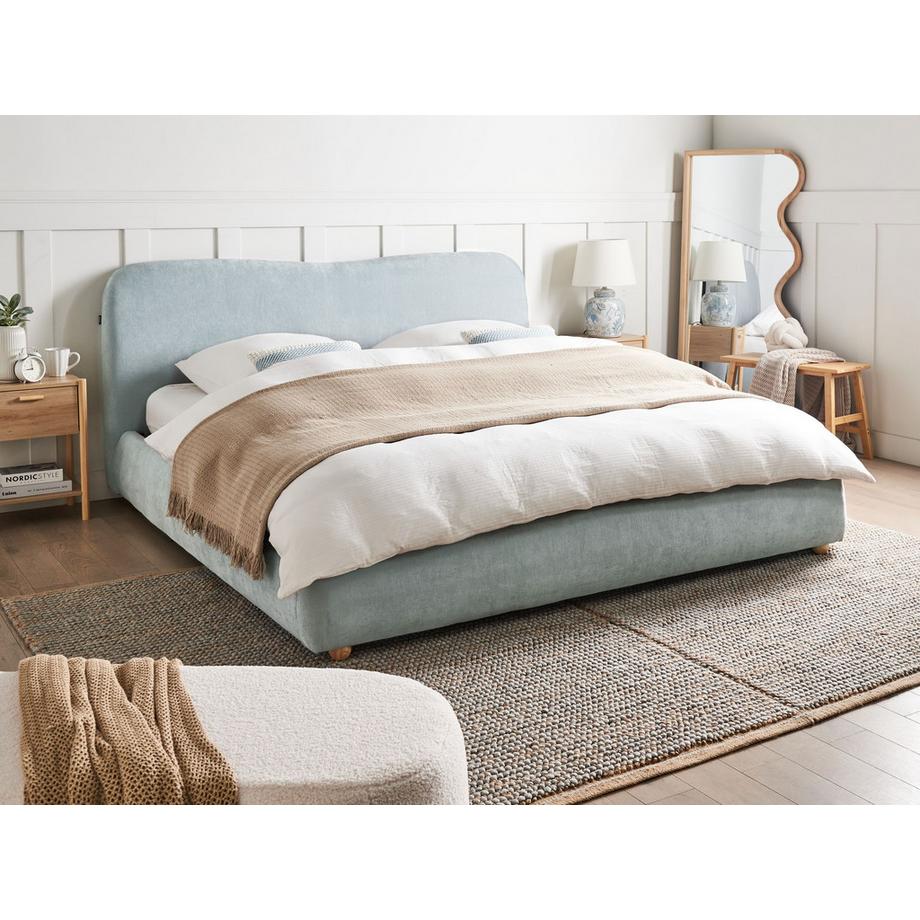 Beliani Bett mit Stauraum aus Chenillegewebe  BLAGNAC  