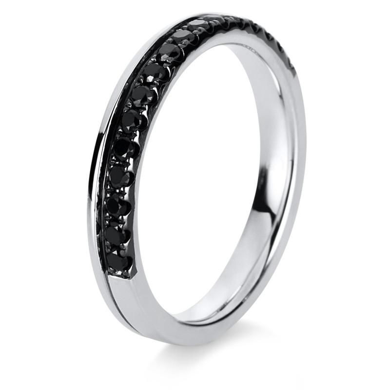 Image of Mémoire-ring 750/18k Weissgold Diamant 0.26ct. Damen Silber ONE SIZE