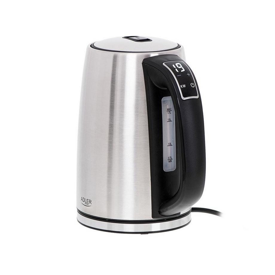 Adler Wasserkocher mit LCD Display 1.7L chromstahl  