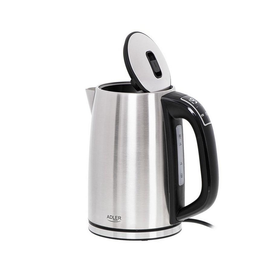Adler Wasserkocher mit LCD Display 1.7L chromstahl  
