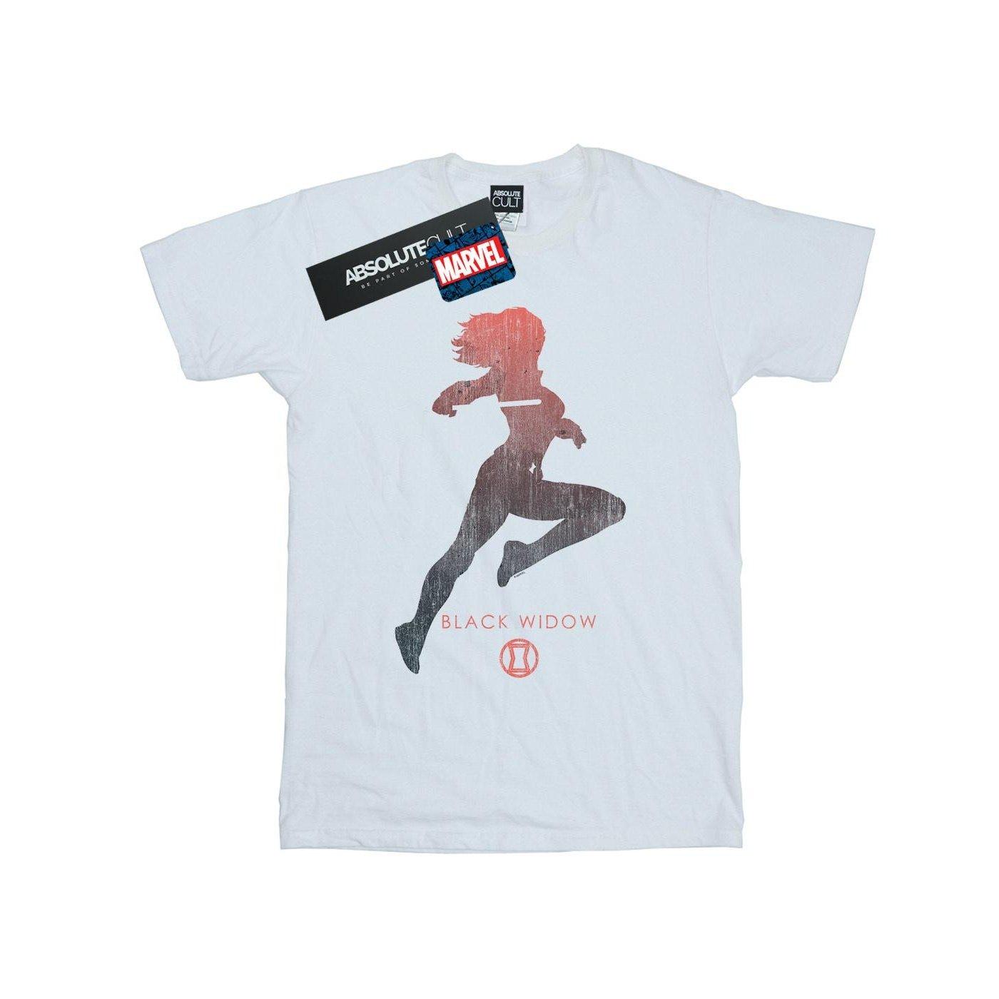 Image of Black Widow Silhouette Tshirt Unisex Weiss 128