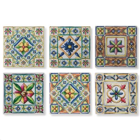 Villa D'Este Home Tivoli , Costiera - Untersetzer-Set aus Keramik (1STK.), 10x10 cm  