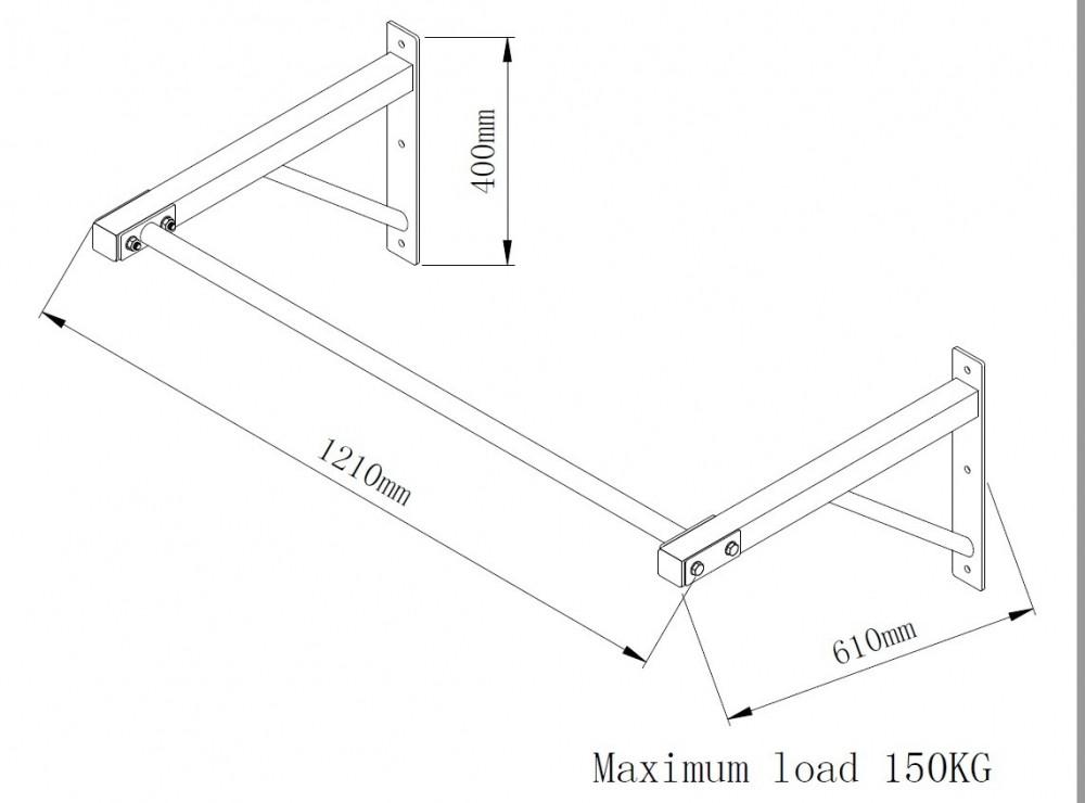 Gorilla Sports  Barre de traction pour montage mural | charge max. de 150 kg | Musculation 