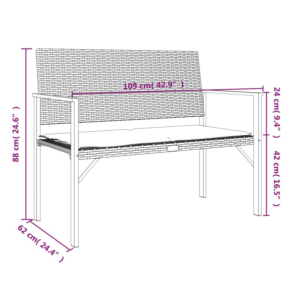 VidaXL panca da giardino Polirattan  