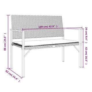 VidaXL panca da giardino Polirattan  