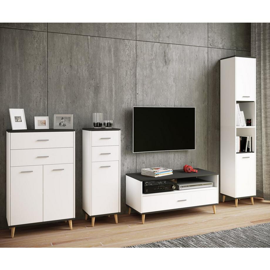 VCM Meuble de salle de bains Armoire de salle de bains Midischschrank Commode Highboard Tiroir Landos  