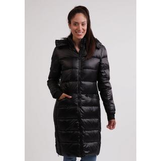 CASH-MERE.CH Lungo Piumino con Cappuccio e Fodera in Cashmere Effetto Lucido  