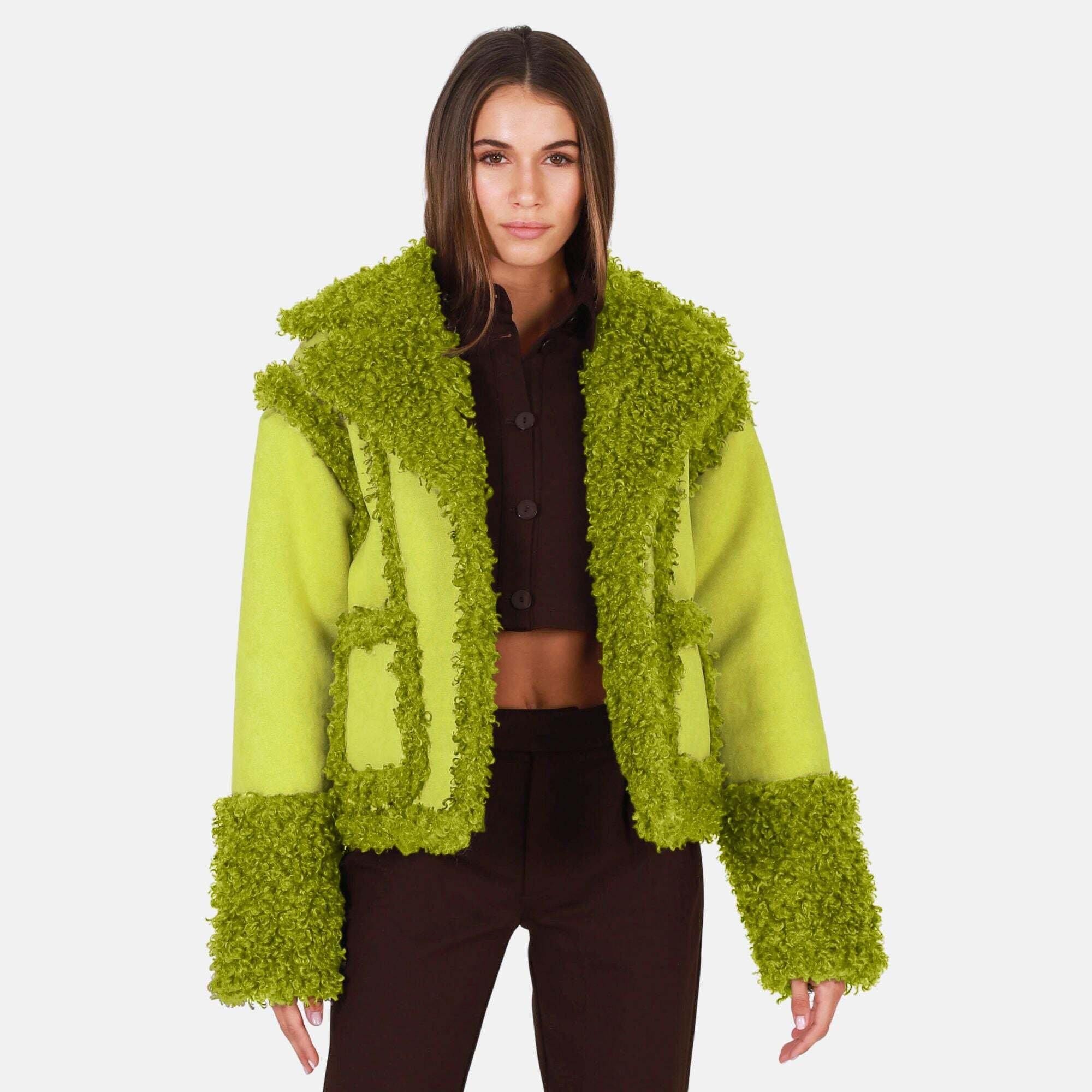 Image of Bergen Faux Suede Jacket Unisex Grün XL