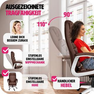 Tectake Fauteuil de direction rembourrage ondulé  