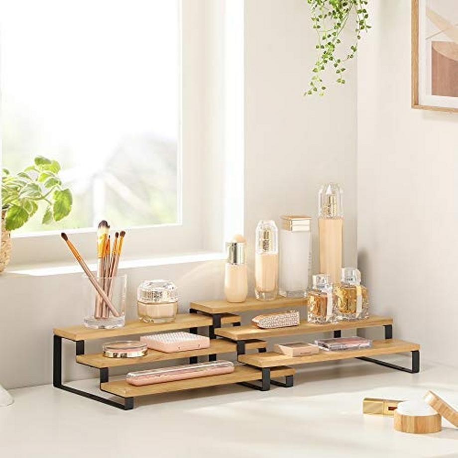 Pricenet Ensemble d'étagères à épices extensibles en bambou – Organisez et maximisez l'espace  