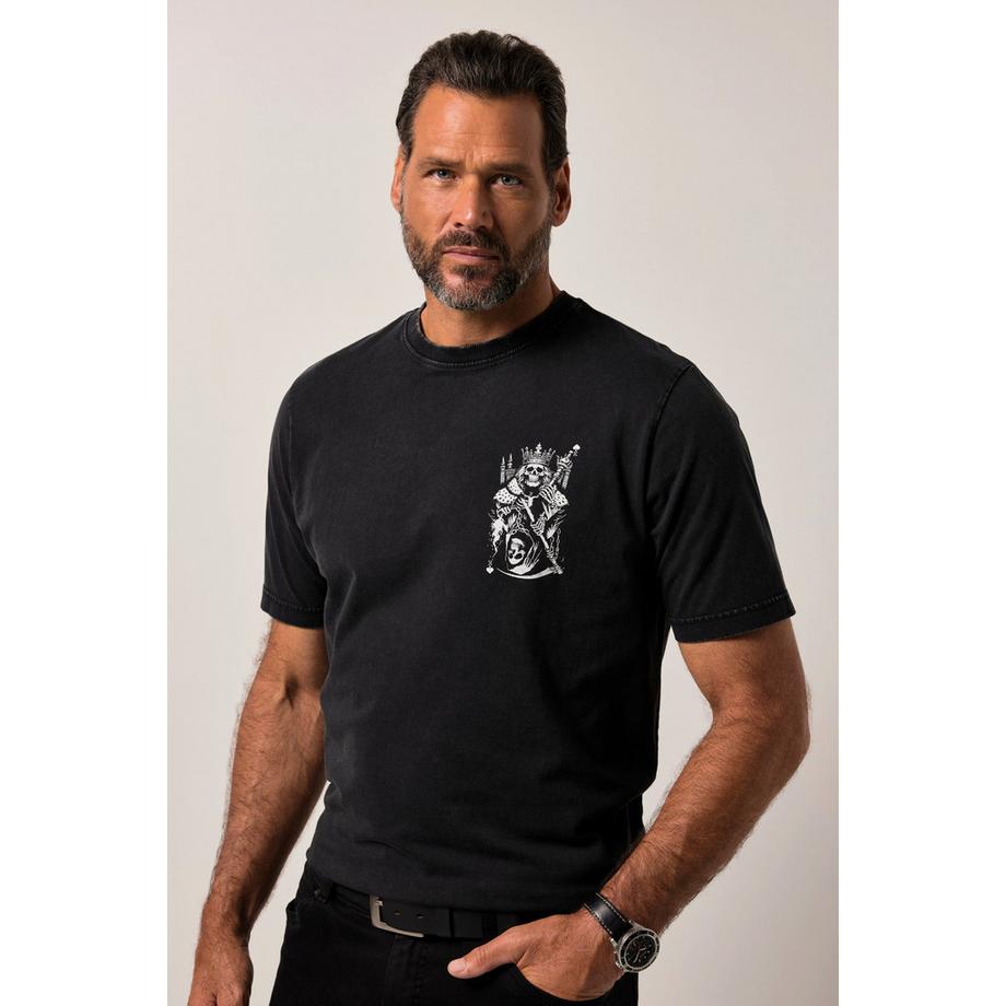 JP1880 T-Shirt Maniche Corte Stile Vintage con Stampa sul Petto  