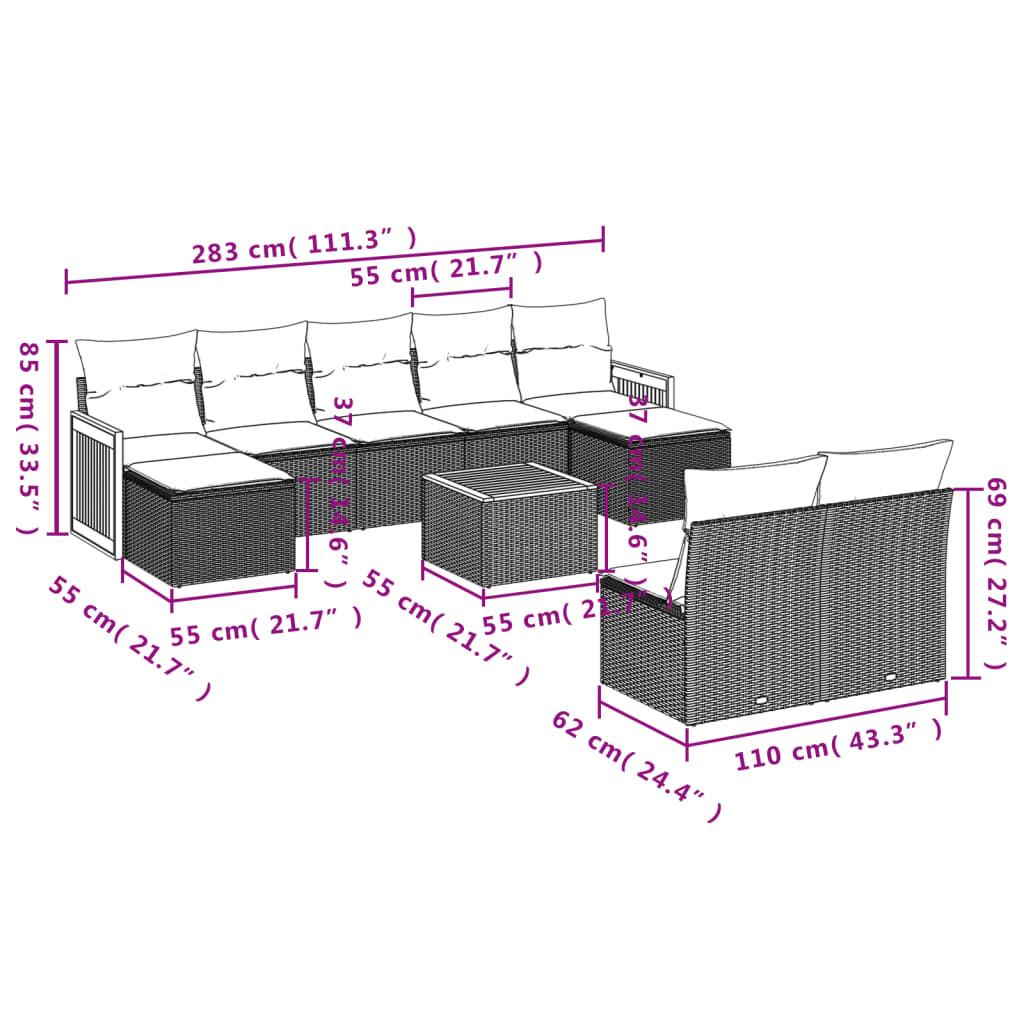 VidaXL Ensemble de canapés de jardin rotin synthétique  