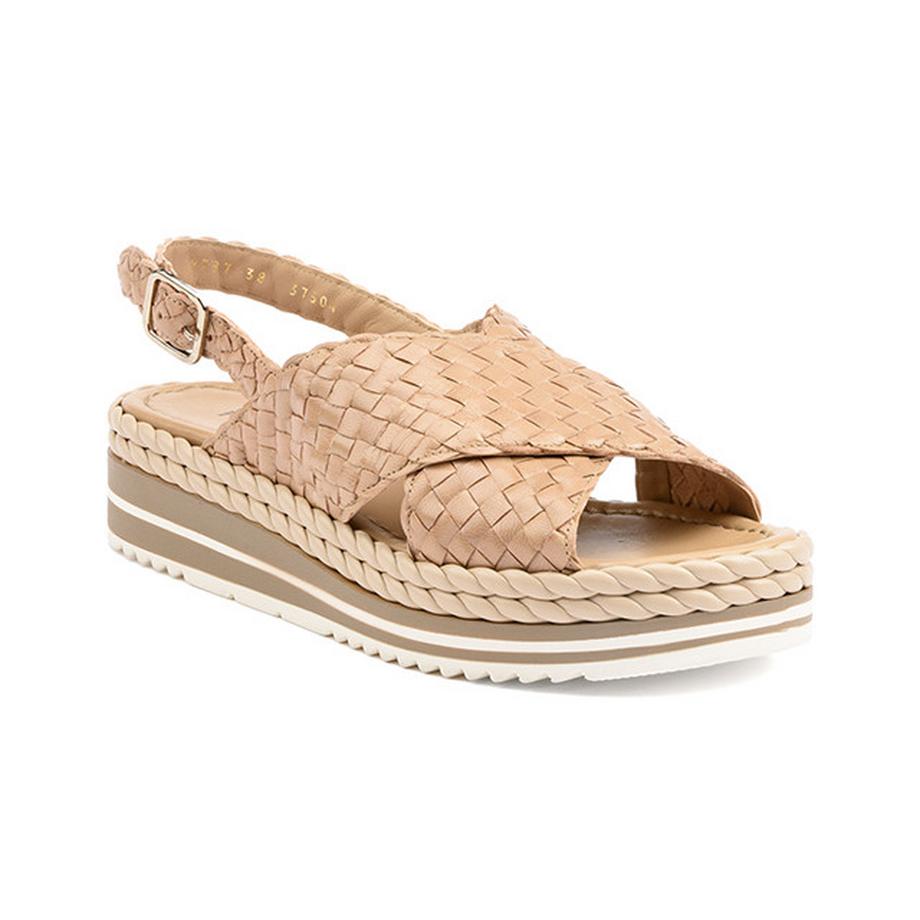 pons quintana Geflochtene Plateau Sandalen  