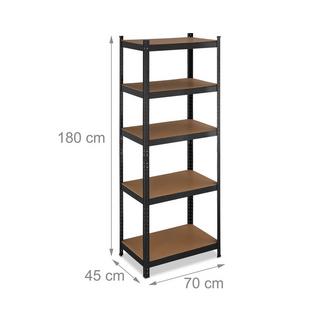 B2X Schwarzes Regal für hohe Belastung 5 Ebenen  